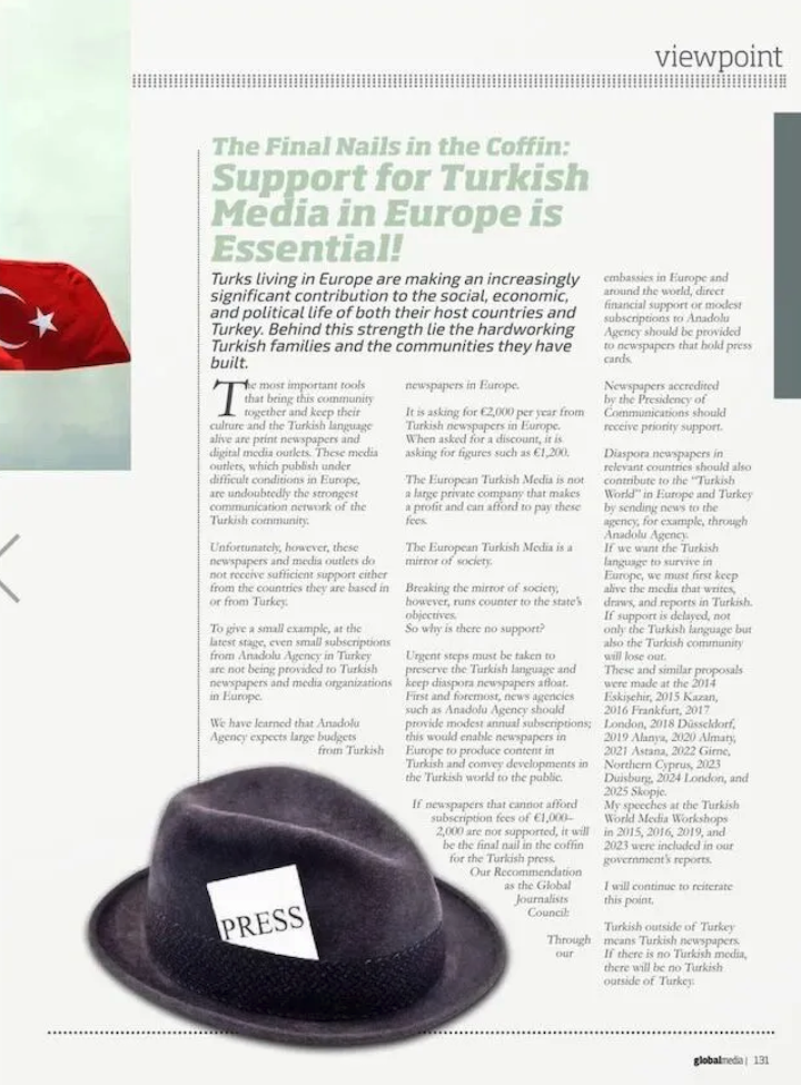 Global Journalism Council Gjc’s United Kingdom Representative Vatan Öz Uk