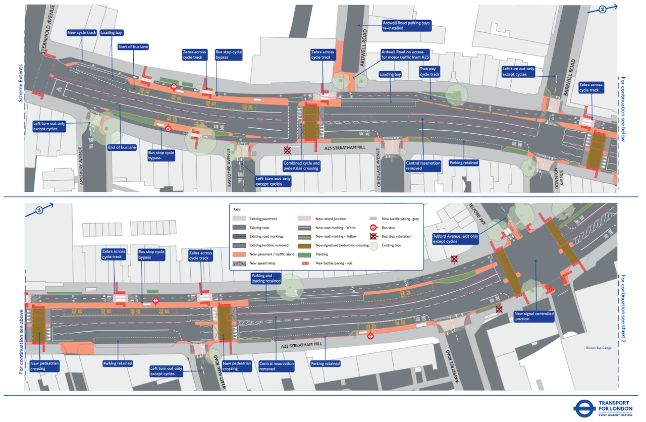 Tfl Graphic A23 Streatham Hill Works