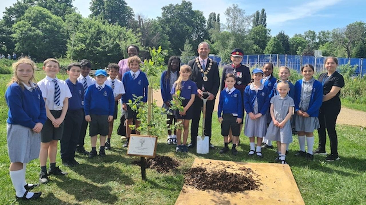 An English Oak sapling tree has been planted in Enfield to commemorate Queen Elizabeth’s 70-year reign