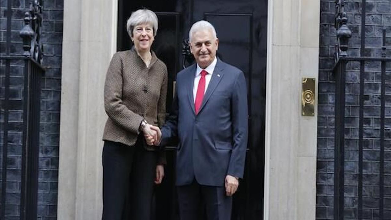 Binali Yildirim and Theresa May meet in London