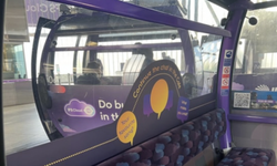 Several of the cabins on the IFS Cloud Cable Car have been wrapped as ‘Chatty Cabins’ to encourage Londoners
